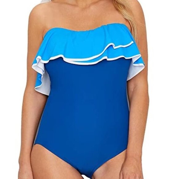 Coco Reef Contours Agate Ruffle Bandeau Swim - Picture 2 of 10